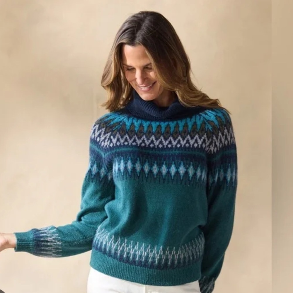 SUNDANCE SWEATER FENELLA FAIR ISLE IN JADE Womens Size XS